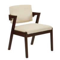OSP Home Furnishings RGN-K27 Reign Chair in Ricepaper Fabric with Walnut Wood Finish